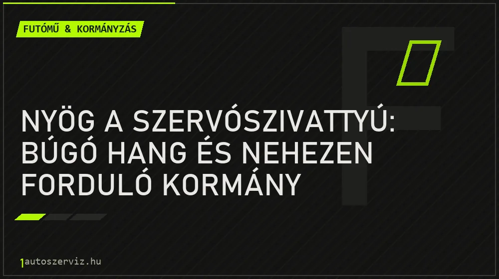 Nyög a szervószivattyú: búgó hang és nehezen forduló kormány