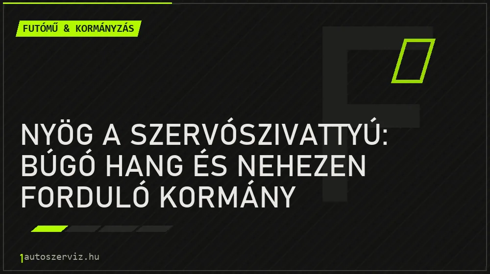 Futómű & kormányzás - Nyög a szervószivattyú: búgó hang és nehezen forduló kormány