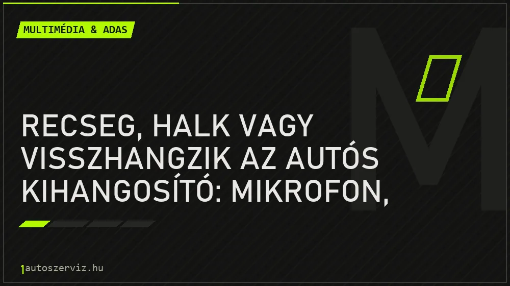 Recseg, halk vagy visszhangzik az autós kihangosító: mikrofon, szoftver vagy a telefon?
