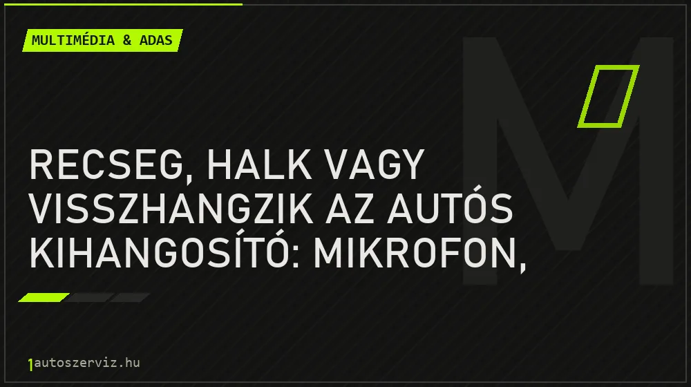 Multimédia & ADAS - Recseg, halk vagy visszhangzik az autós kihangosító: mikrofon, szoftver vagy a telefon?