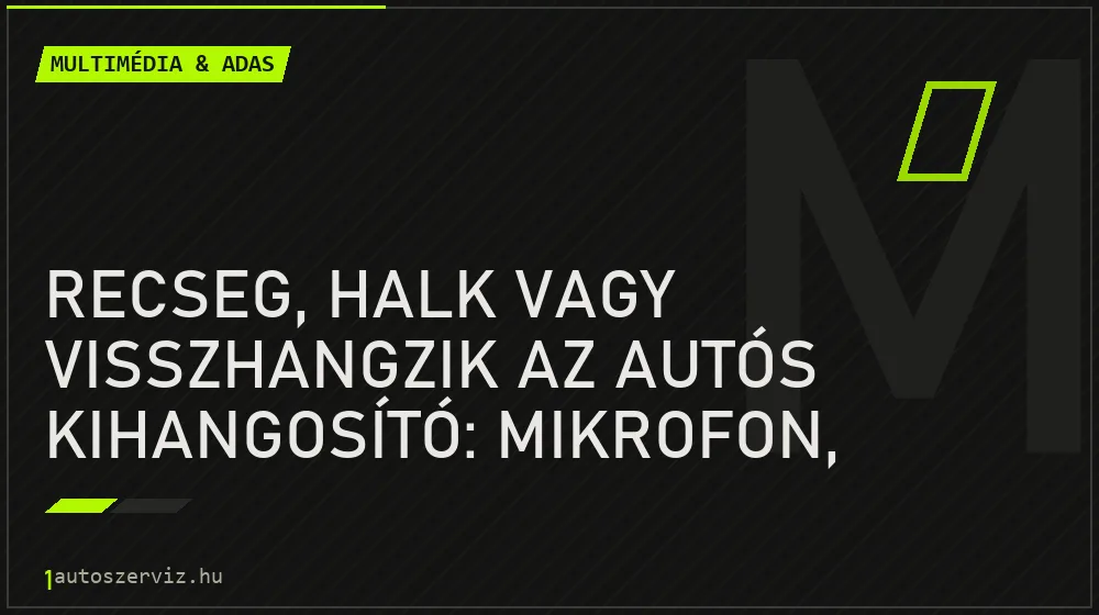 Recseg, halk vagy visszhangzik az autós kihangosító: mikrofon, szoftver vagy a telefon? - Multimédia & ADAS, 1autoszerviz Óbuda