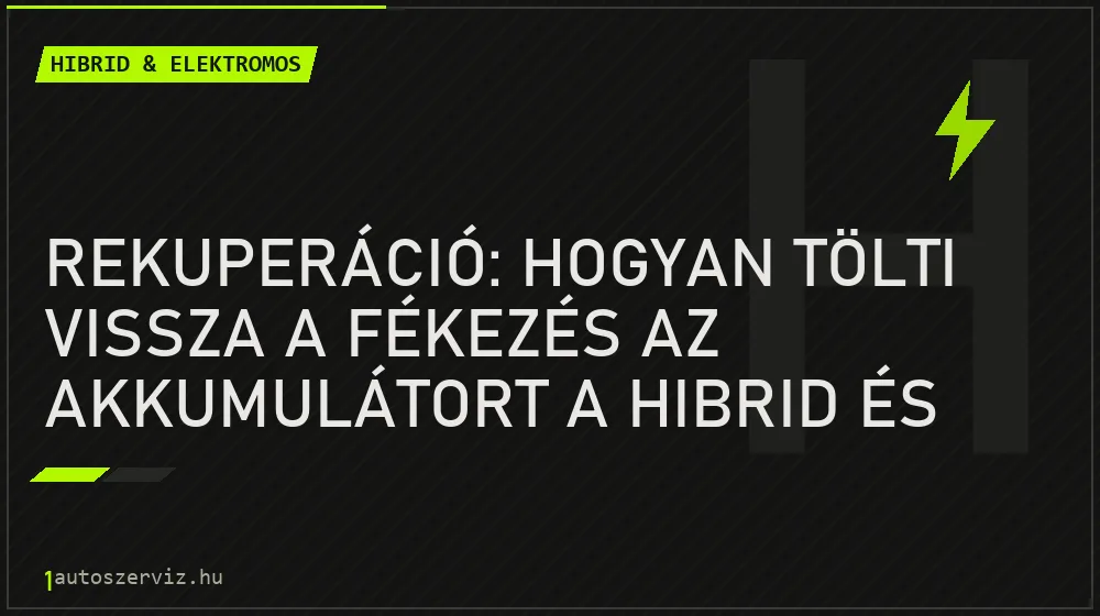 Rekuperáció: hogyan tölti vissza a fékezés az akkumulátort a hibrid és elektromos autóban?