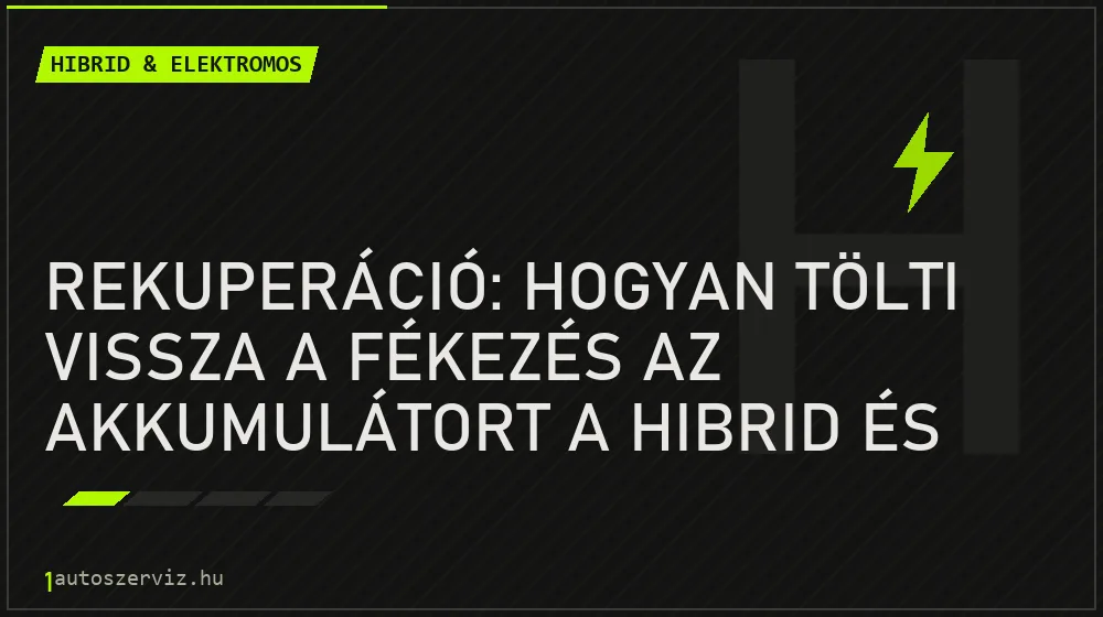 Hibrid & elektromos - Rekuperáció: hogyan tölti vissza a fékezés az akkumulátort a hibrid és elektromos autóban?