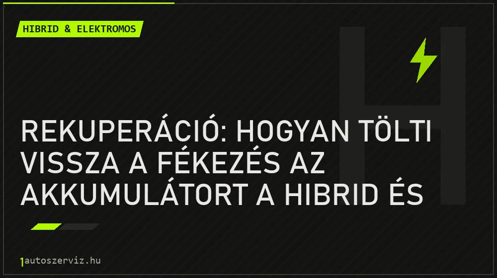 Rekuperáció: hogyan tölti vissza a fékezés az akkumulátort a hibrid és elektromos autóban? - Hibrid & elektromos, 1autoszerviz Óbuda