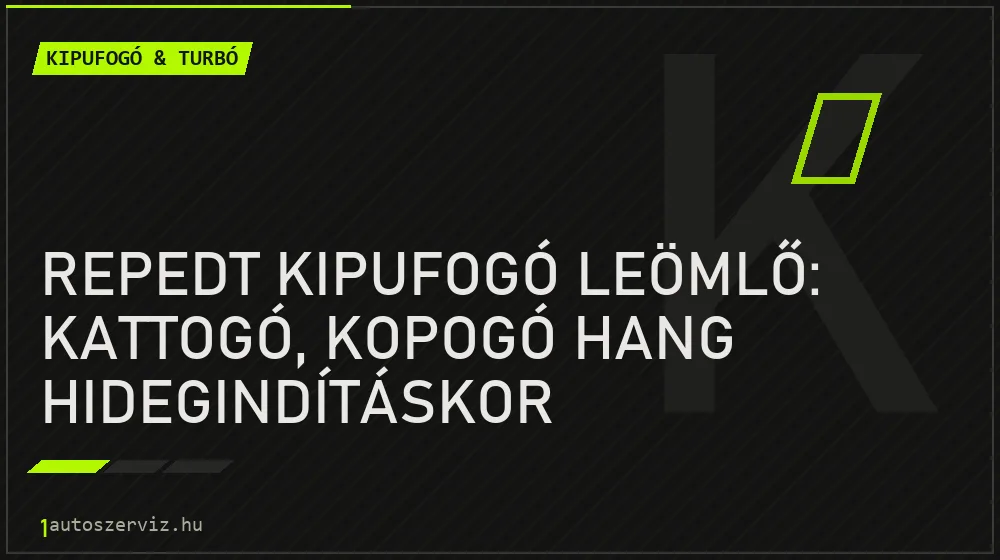 Kipufogó & turbó - Repedt kipufogó leömlő: kattogó, kopogó hang hidegindításkor