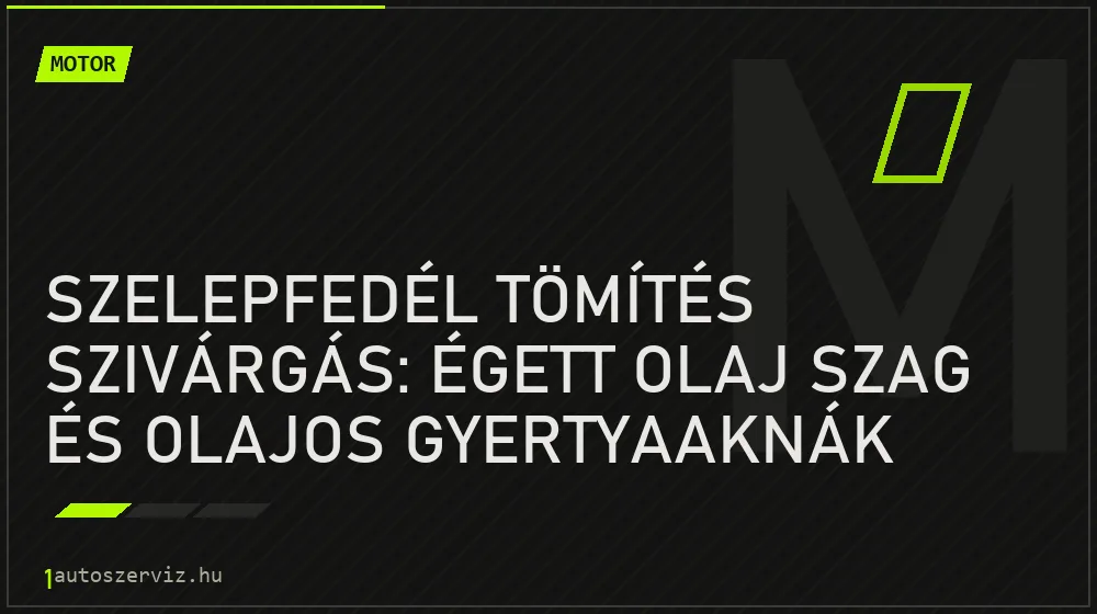 Motor - Szelepfedél tömítés szivárgás: égett olaj szag és olajos gyertyaaknák