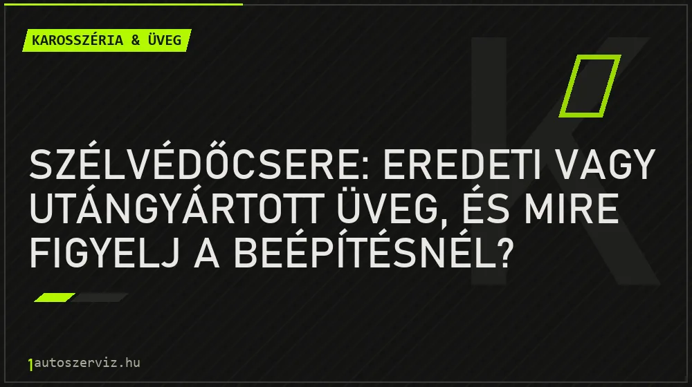 Szélvédőcsere: eredeti vagy utángyártott üveg, és mire figyelj a beépítésnél?