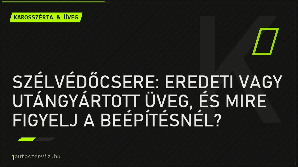 Szélvédőcsere: eredeti vagy utángyártott üveg, és mire figyelj a beépítésnél? - Karosszéria & üveg, 1autoszerviz Óbuda