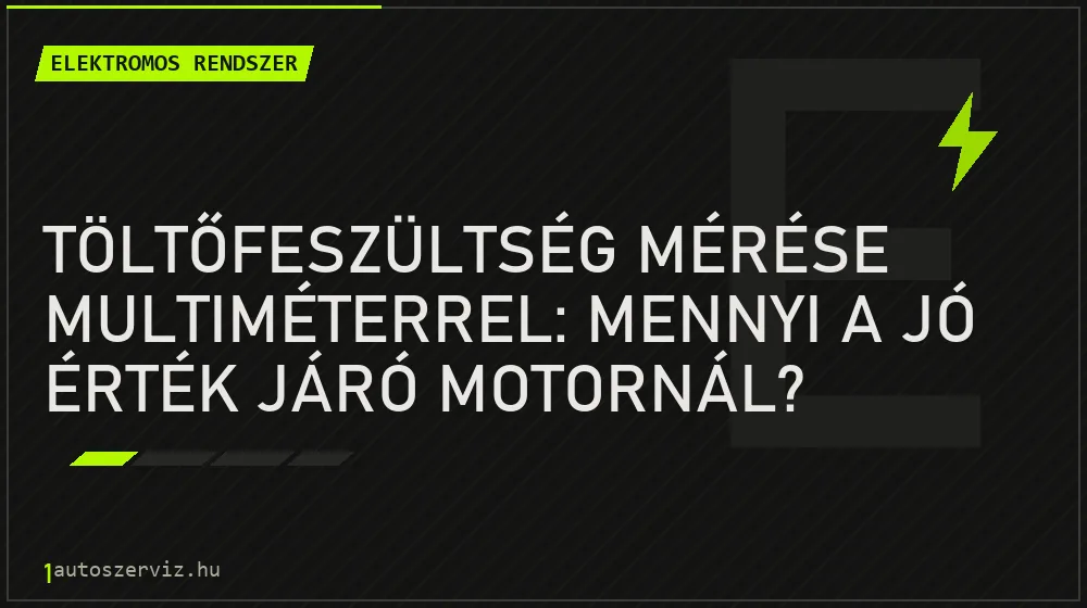 Töltőfeszültség mérése multiméterrel: mennyi a jó érték járó motornál?