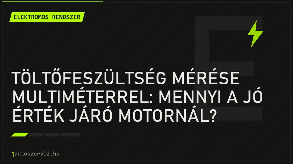 Elektromos rendszer - Töltőfeszültség mérése multiméterrel: mennyi a jó érték járó motornál?