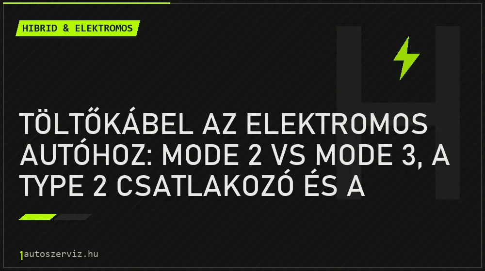 Hibrid & elektromos - Töltőkábel az elektromos autóhoz: Mode 2 vs Mode 3, a Type 2 csatlakozó és a biztonságos áramerősség