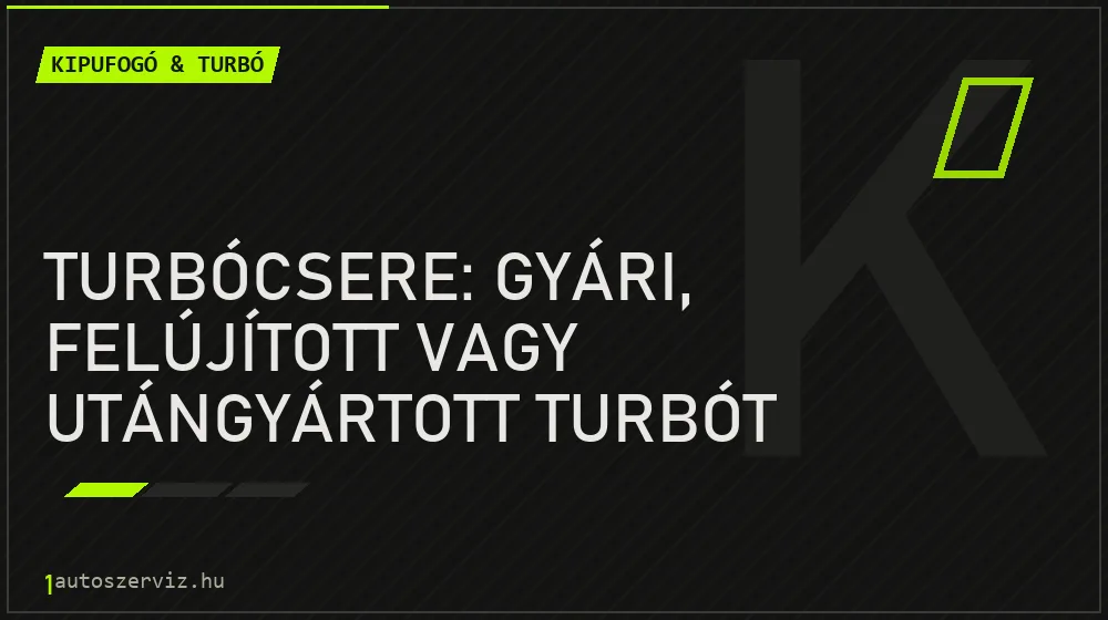 Turbócsere: gyári, felújított vagy utángyártott turbót válasszunk?