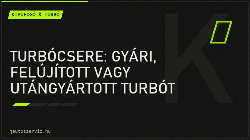 Kipufogó & turbó - Turbócsere: gyári, felújított vagy utángyártott turbót válasszunk?