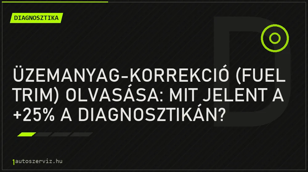 Diagnosztika - Üzemanyag-korrekció (fuel trim) olvasása: mit jelent a +25% a diagnosztikán?