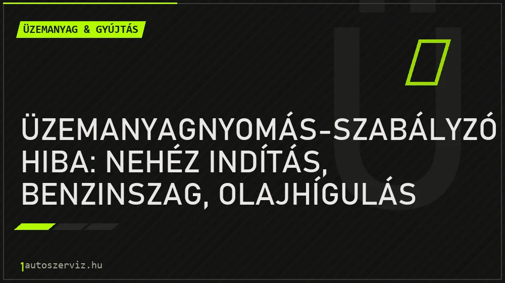 Üzemanyagnyomás-szabályzó hiba: nehéz indítás, benzinszag, olajhígulás