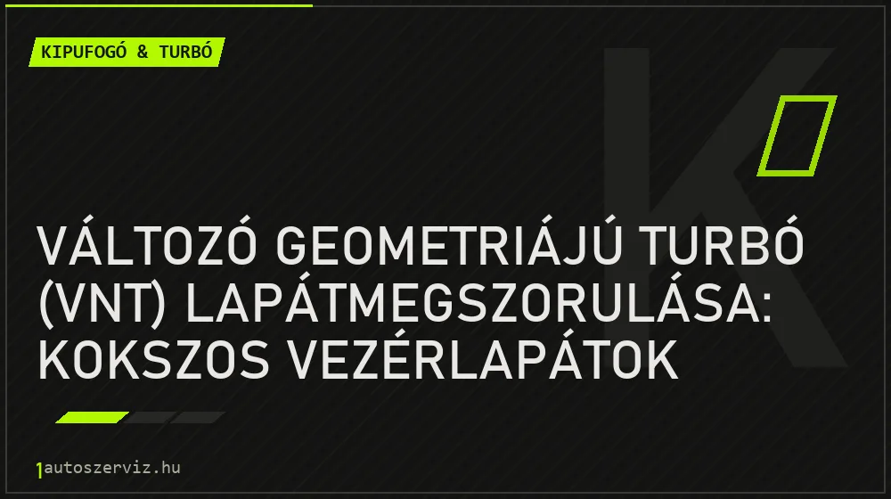 Változó geometriájú turbó (VNT) lapátmegszorulása: kokszos vezérlapátok tünetei
