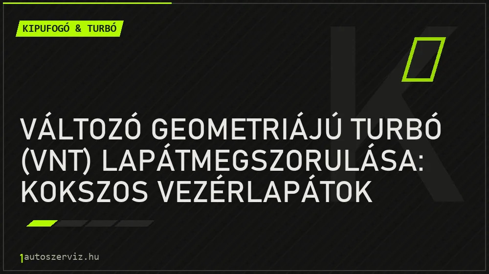Kipufogó & turbó - Változó geometriájú turbó (VNT) lapátmegszorulása: kokszos vezérlapátok tünetei