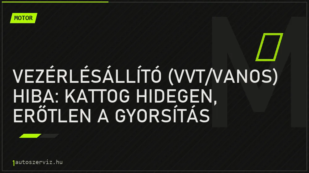 Vezérlésállító (VVT/Vanos) hiba: kattog hidegen, erőtlen a gyorsítás