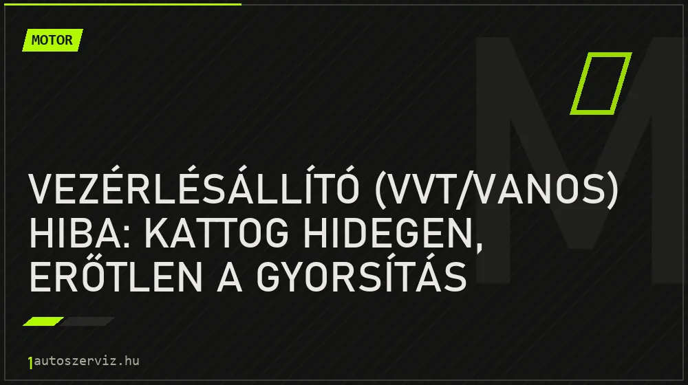 Vezérlésállító (VVT/Vanos) hiba: kattog hidegen, erőtlen a gyorsítás - Motor, 1autoszerviz Óbuda