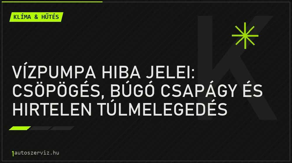 Klíma & hűtés - Vízpumpa hiba jelei: csöpögés, búgó csapágy és hirtelen túlmelegedés