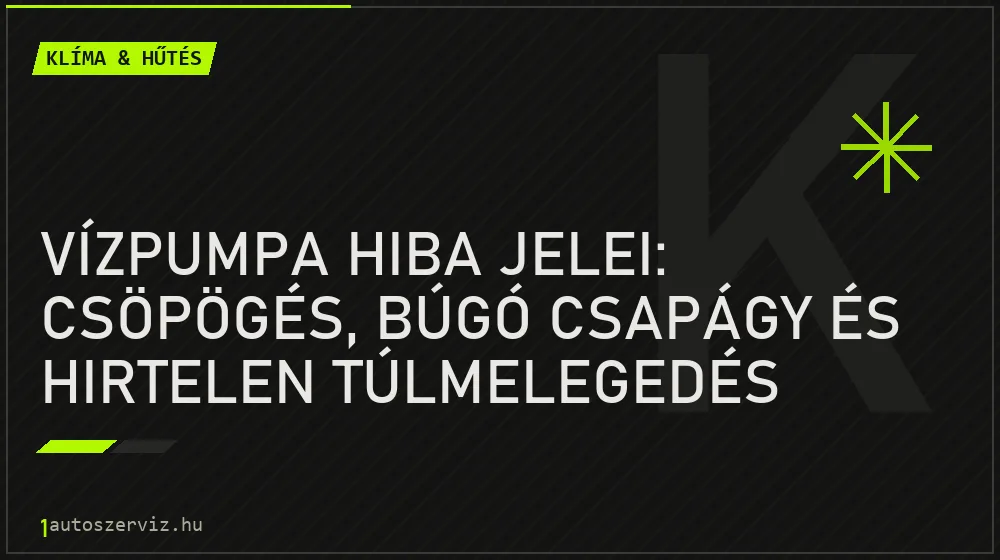 Vízpumpa hiba jelei: csöpögés, búgó csapágy és hirtelen túlmelegedés - Klíma & hűtés, 1autoszerviz Óbuda