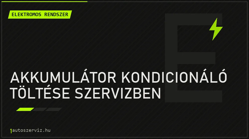 Akkumulátor kondicionáló töltése szervizben javítás - autóvillamossági javítás