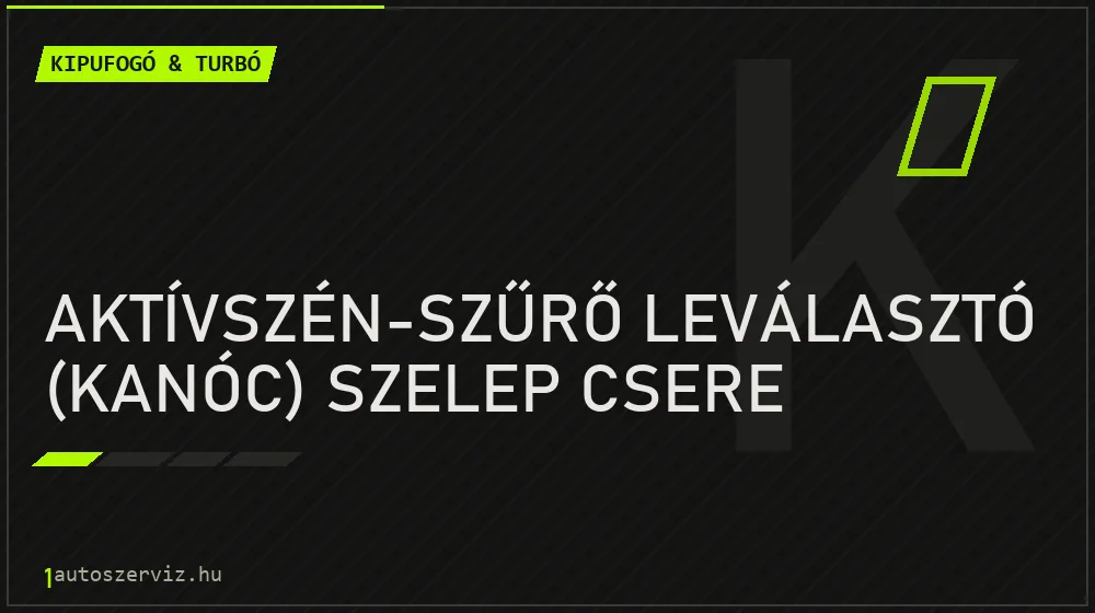 Aktívszén-szűrő leválasztó (kanóc) szelep csere javítás - kipufogó- és turbójavítás