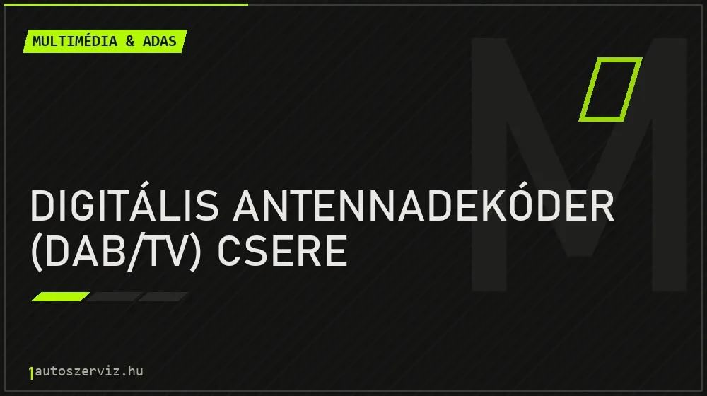 Digitális antennadekóder (DAB/TV) csere javítás - multimédia- és asszisztensrendszer-javítás