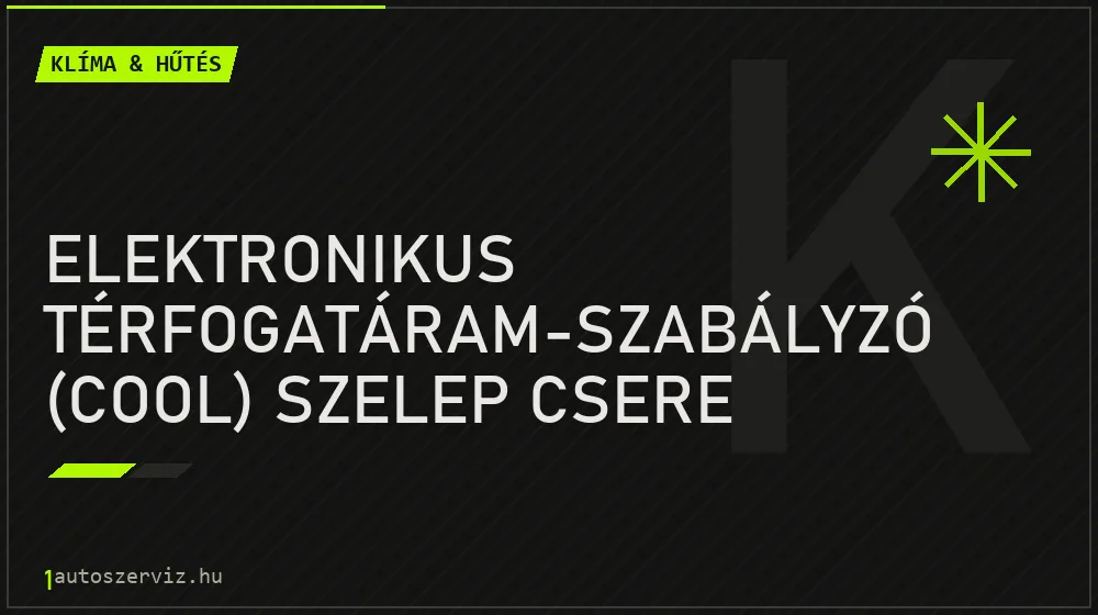 Elektronikus térfogatáram-szabályzó (COOL) szelep csere - Klíma & hűtés Budapesten