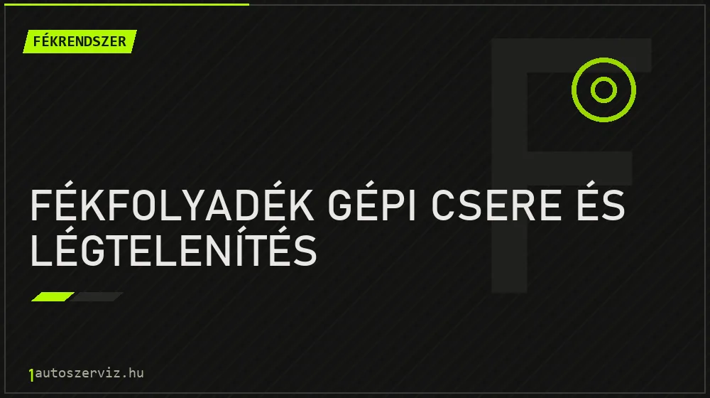 Fékfolyadék gépi csere és légtelenítés javítás - fékjavítás