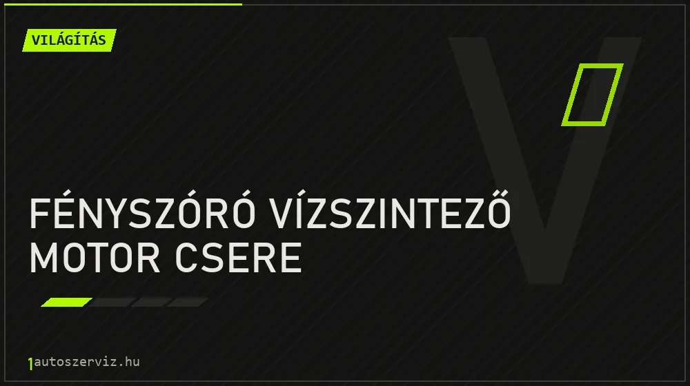 Fényszóró vízszintező motor csere - Világítás Budapesten
