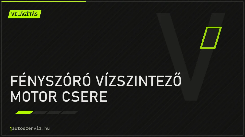Fényszóró vízszintező motor csere javítás - világításjavítás