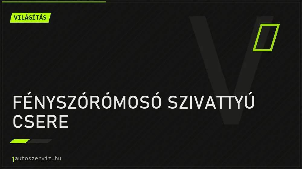 Fényszórómosó szivattyú csere - Világítás Budapesten