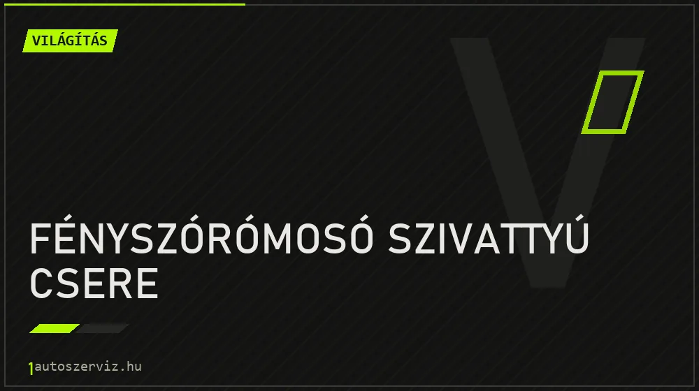 Fényszórómosó szivattyú csere javítás - világításjavítás