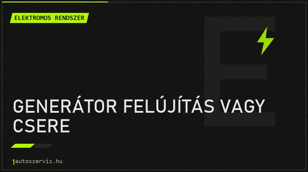 Generátor felújítás vagy csere javítás - autóvillamossági javítás