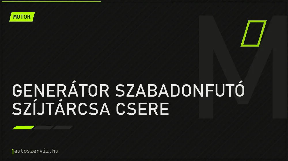 Generátor szabadonfutó szíjtárcsa csere - Motor Budapesten