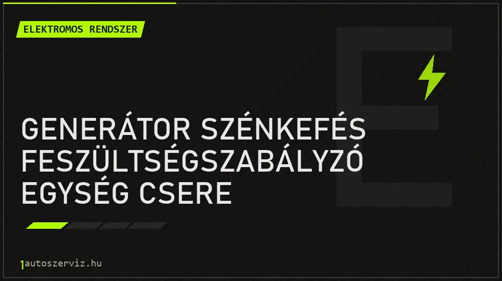 Generátor szénkefés feszültségszabályzó egység csere javítás - autóvillamossági javítás