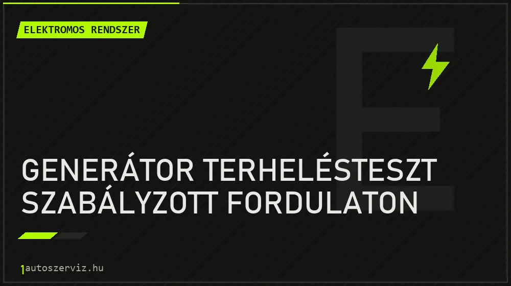 Generátor terhelésteszt szabályzott fordulaton - Elektromos rendszer Budapesten