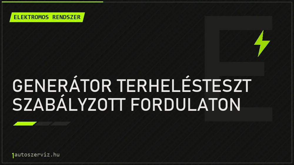 Generátor terhelésteszt szabályzott fordulaton javítás - autóvillamossági javítás