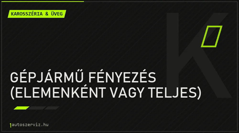 Gépjármű fényezés (elemenként vagy teljes) - Karosszéria & üveg Budapesten