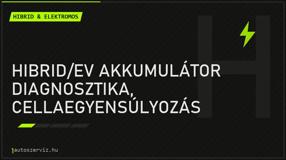 Hibrid/EV akkumulátor diagnosztika, cellaegyensúlyozás - Hibrid & elektromos Budapesten