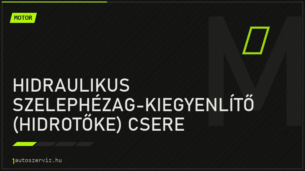 Hidraulikus szelephézag-kiegyenlítő (hidrotőke) csere javítás - motorjavítás