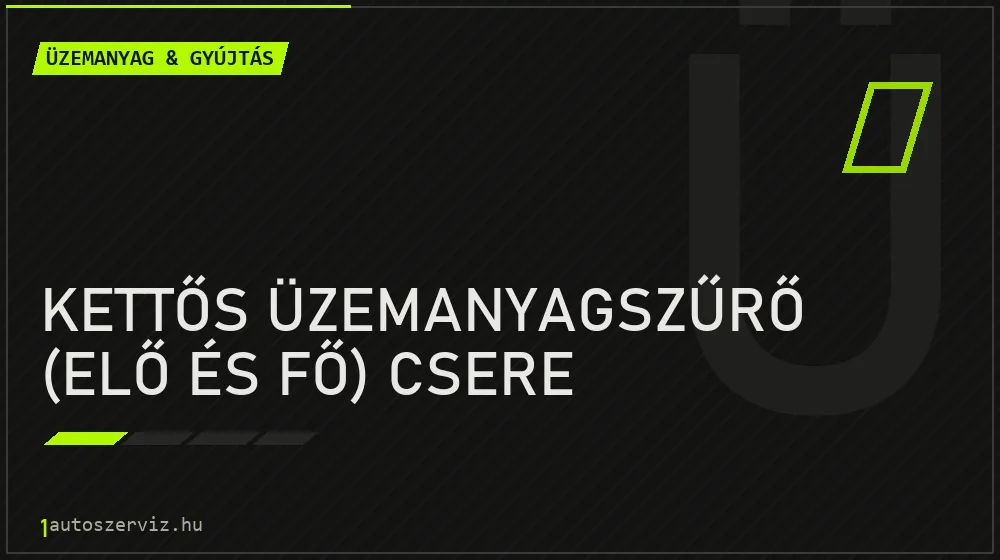 Kettős üzemanyagszűrő (elő és fő) csere javítás - üzemanyagrendszer-javítás