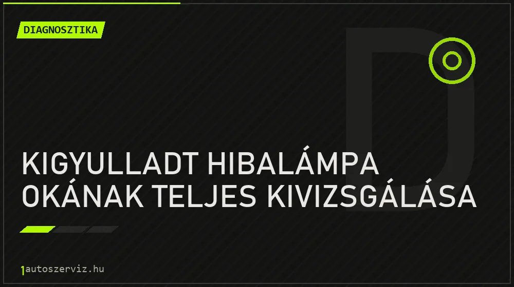 Kigyulladt hibalámpa okának teljes kivizsgálása javítás - autódiagnosztika
