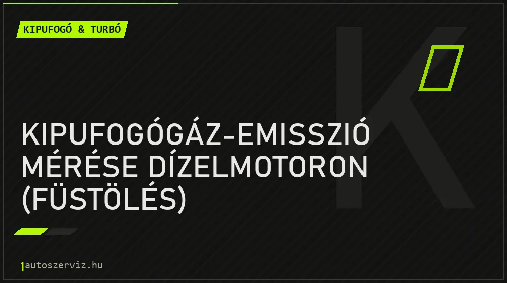 Kipufogógáz-emisszió mérése dízelmotoron (füstölés) javítás - kipufogó- és turbójavítás