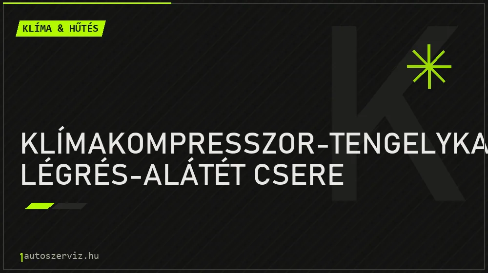 Klímakompresszor-tengelykapcsoló légrés-alátét csere javítás - autóklíma-szerviz