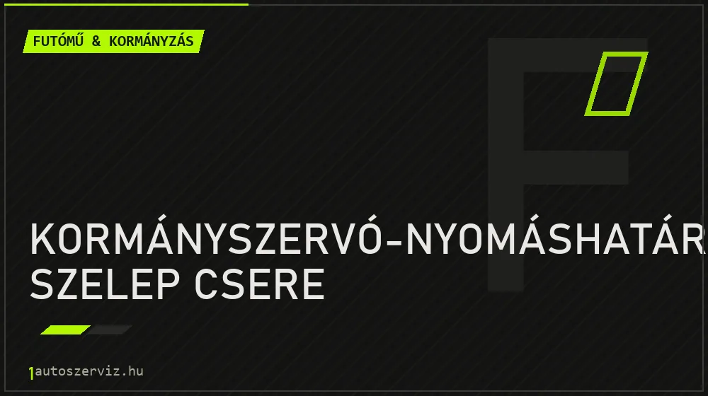 Kormányszervó-nyomáshatároló szelep csere javítás - futóműjavítás