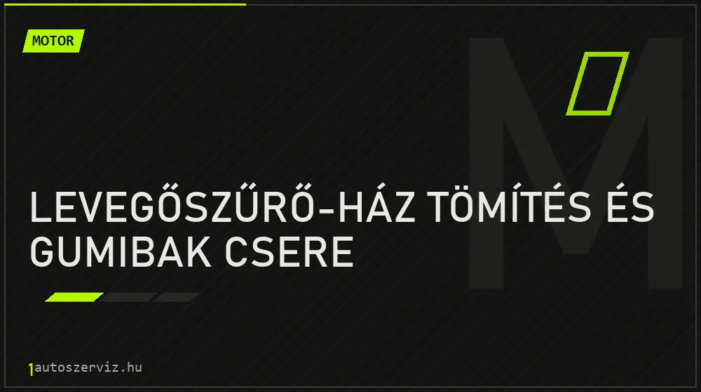 Levegőszűrő-ház tömítés és gumibak csere - Motor Budapesten