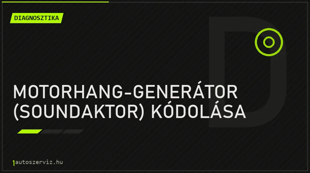 Motorhang-generátor (soundaktor) kódolása - Diagnosztika Budapesten