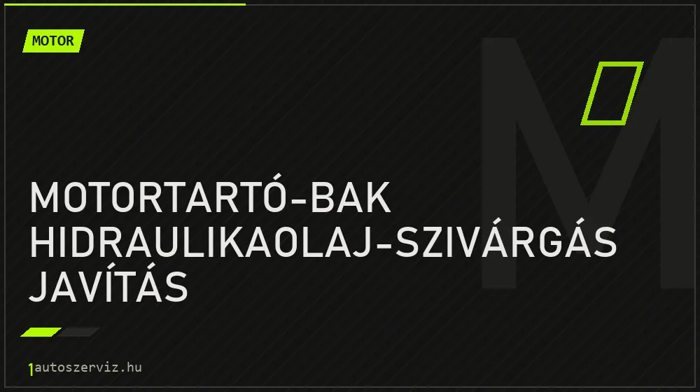 Motortartó-bak hidraulikaolaj-szivárgás javítás javítás - motorjavítás